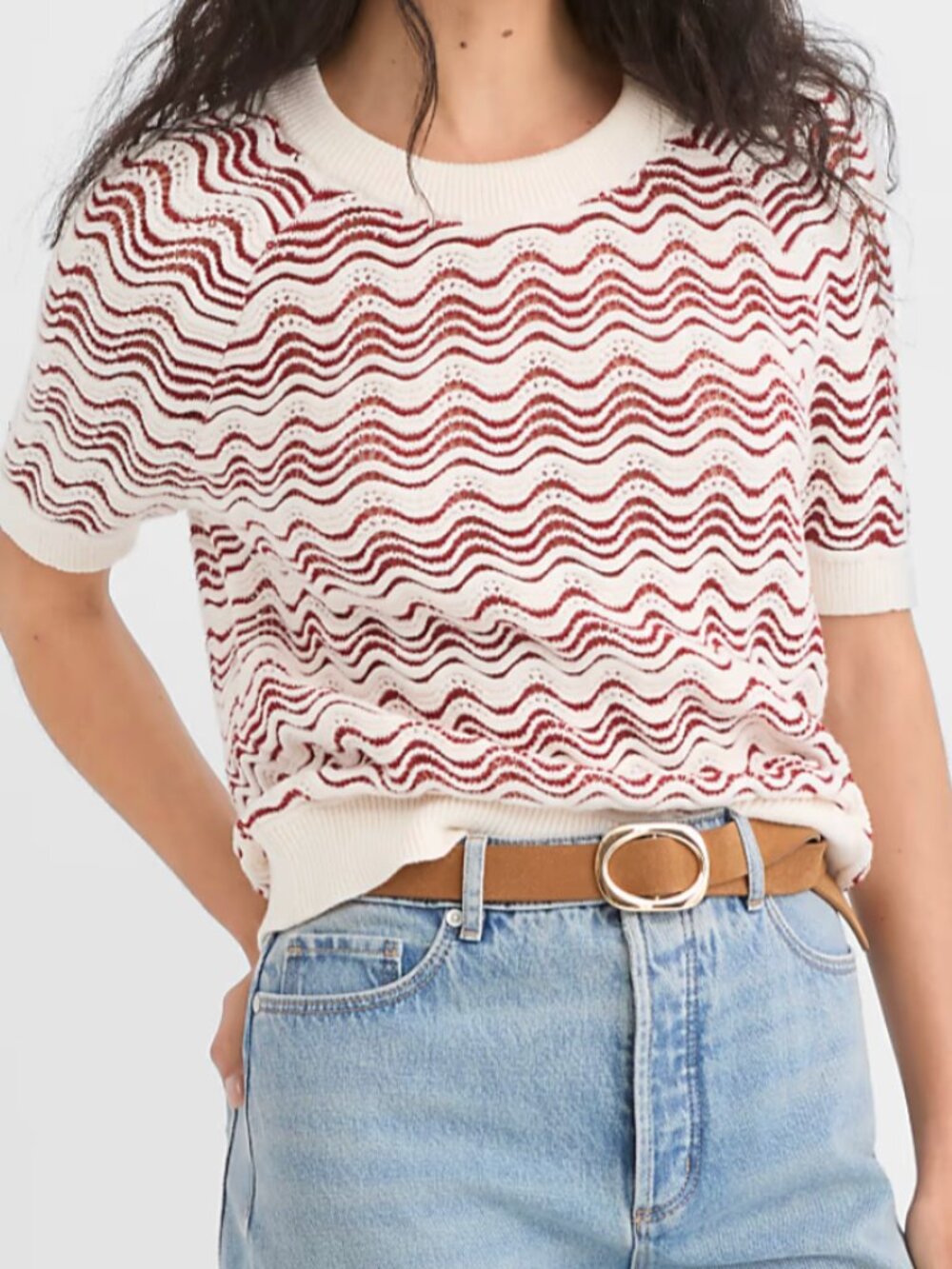 NWT LOFT Petite Wavy Stitch Raglan Sweater Tee Sz Petite XL